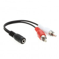 6 inch 3.5mm Stereo Jack to 2xRCA Male Cable